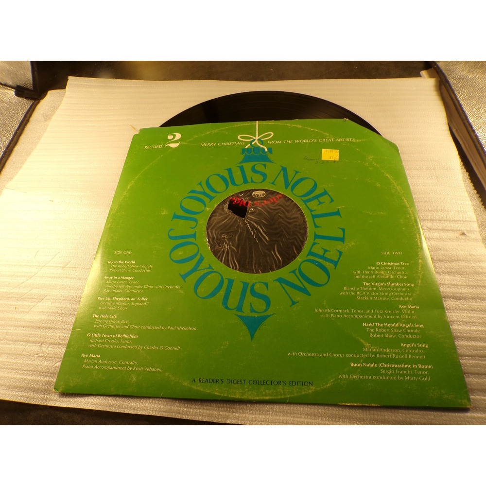 Joyous Noel Record 2 Readers Digest Collectors Edition Vinyl LP Sinatra Lanza
